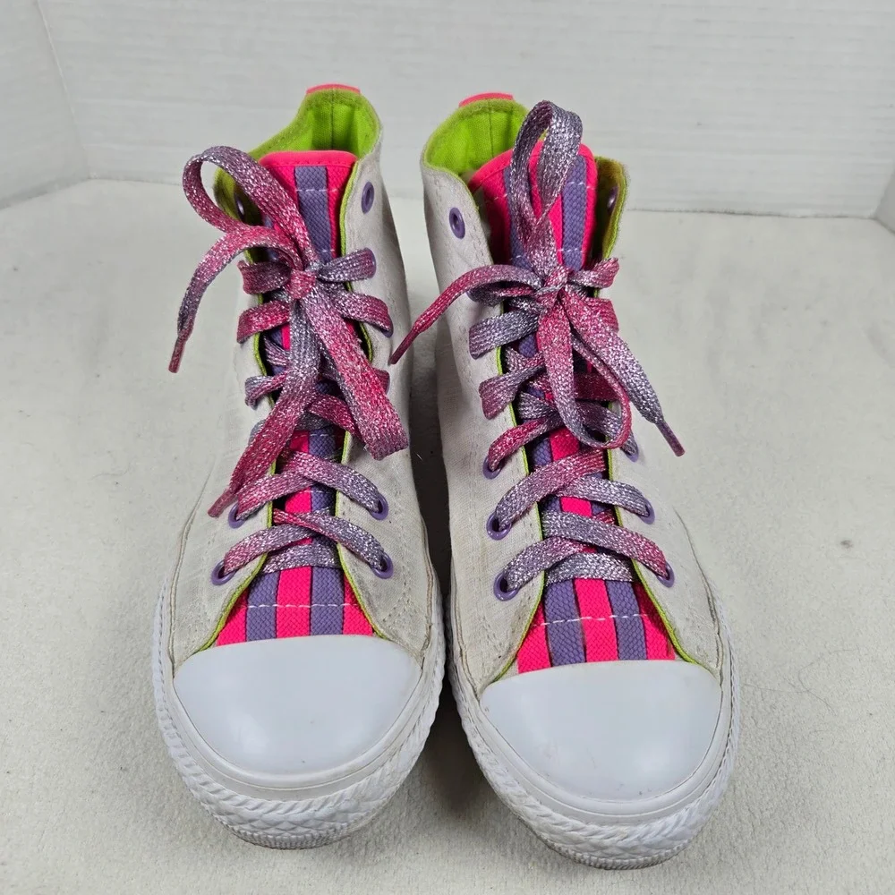 Converse All Star Chuck Taylor Loophoes‎ High Top Sneakers White Youth Sz3